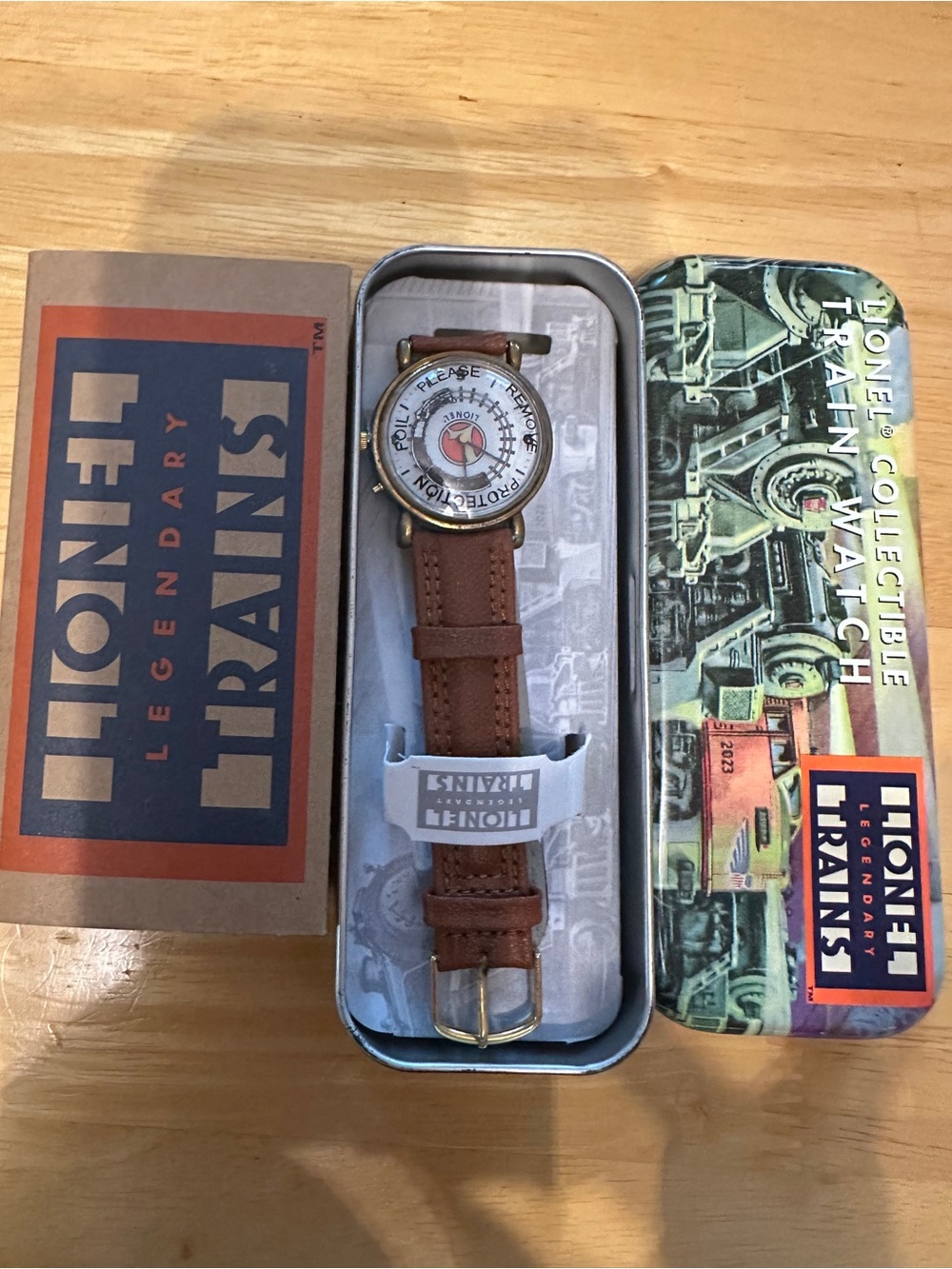 Legendary Trains Brown Leather Strap Train-Themed Watch